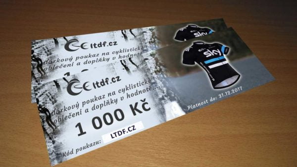 Dárkový poukaz na cyklistické oblečení v hodnotě 1000 Kč