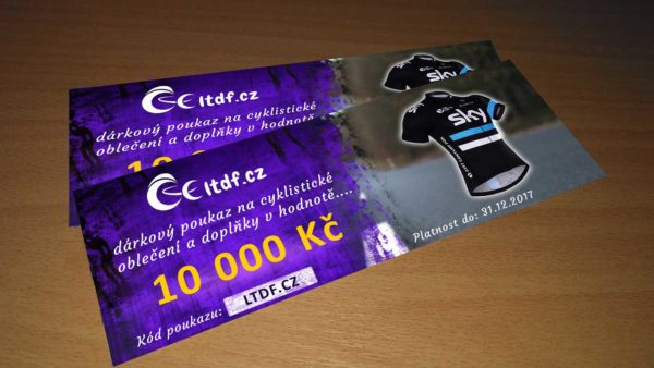 Dárkový poukaz na cyklistické oblečení v hodnotě 10000 Kč