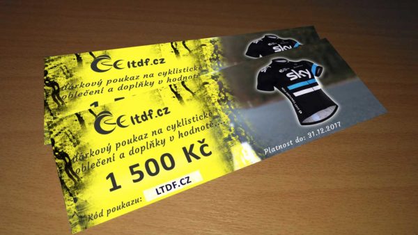 Dárkový poukaz na cyklistické oblečení v hodnotě 1500 Kč
