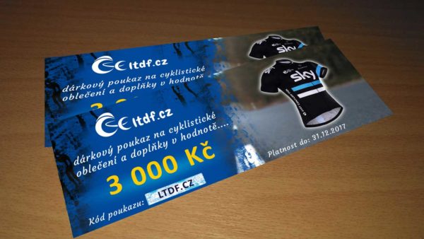 Dárkový poukaz na cyklistické oblečení v hodnotě 3000 Kč