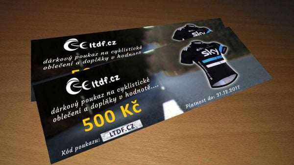 Dárkový poukaz na cyklistické oblečení v hodnotě 500 Kč