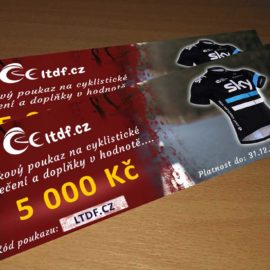Dárkový poukaz na cyklistické oblečení v hodnotě 5000 Kč