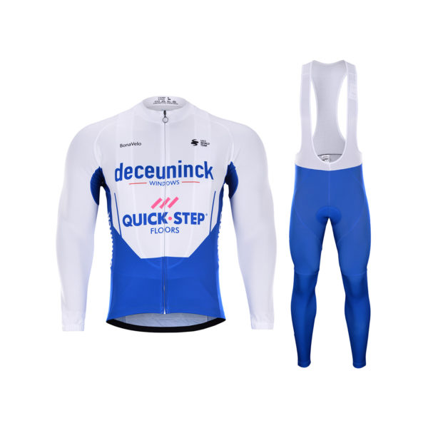 Zimní dres na kolo a zimní cyklistické kalhoty Quick-Step Floors 2020 Deceuninck