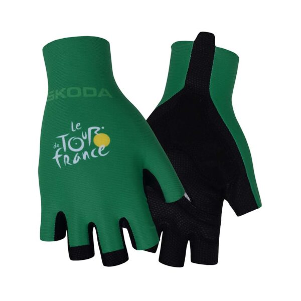Cyklistické rukavice Tour de France zelené 2023 Cyklistické rukavice Tour de France zelené 2023