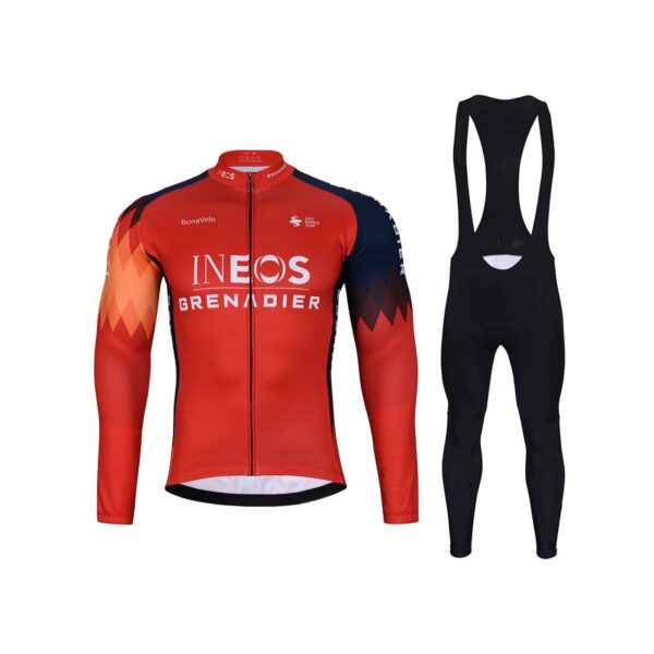 Zimní dres na kolo a zimní cyklistické kalhoty Ineos 2023