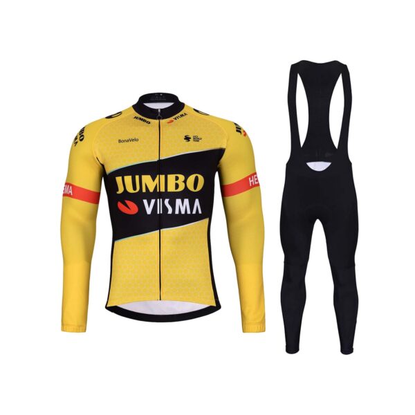 Zimní dres na kolo a zimní cyklistické kalhoty Jumbo-Visma 2023