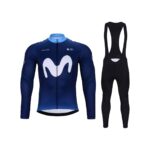Zimní dres na kolo a zimní cyklistické kalhoty Movistar 2023 Zimní dres na kolo a zimní cyklistické kalhoty Movistar 2023